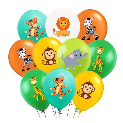 12 Inch Jungle Animal Latex Balloon Giraffe Lion Tiger Ballo