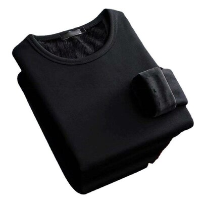 Warm Mens Innerwear Fleece Vneck Onepiece Top for Work in Au