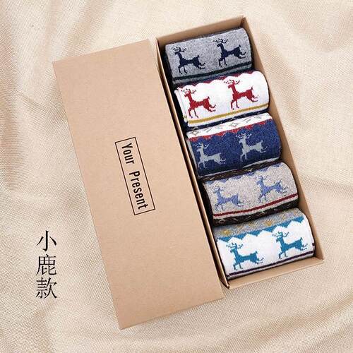 wool socks men winter thick warm business sock 5双装冬棉袜男