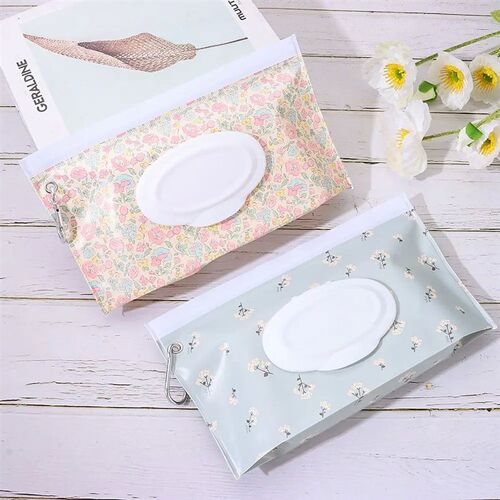 Hot Refillable EVA Wet Wipes Bag Cosmetic Pouch Tissue Box W