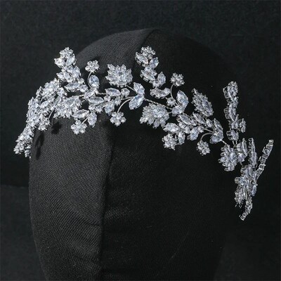 Luxury Wedding Hair Accessorie Full Zirconia Brides Tiaras H