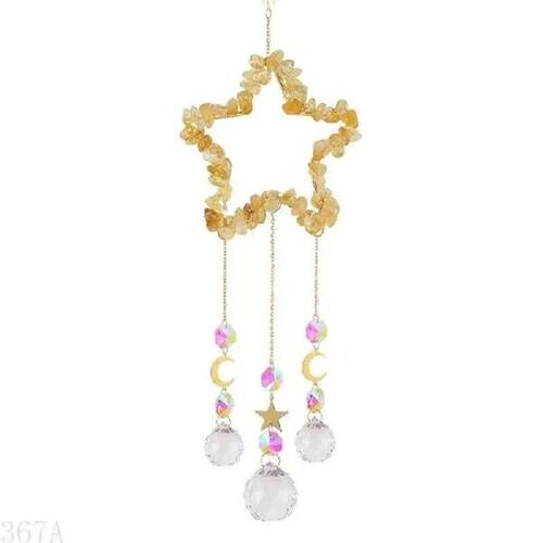 367A Wind Natural Crystal Stone Slices Windchimes for