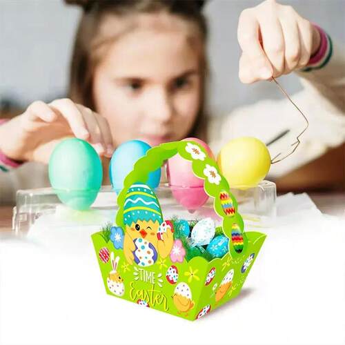 Colorful Easter Rabbit Basket Handheld Egg Easter Happy Chic