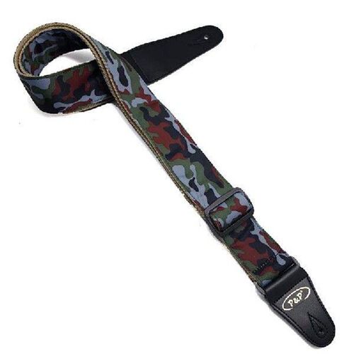 Camouflage Cotton Pattern Guitar Strap, Electric Acoustic