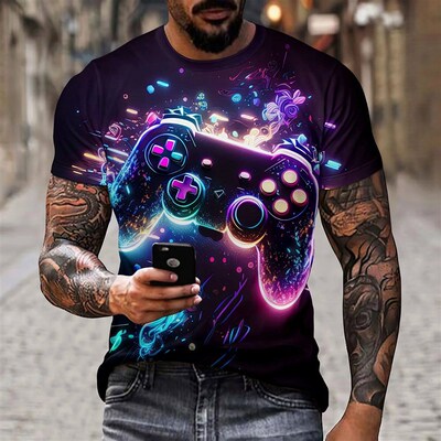 Mens artistic color entertainment game controller pattern l