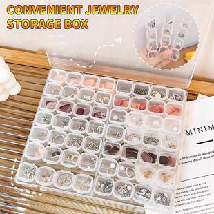 Portable Transparent 28 Grid Nail Enhancement Storage Box To