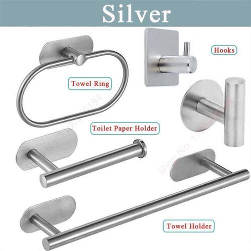 Adhesive Toilet Roll Paper Holder Organizer Wall Mount