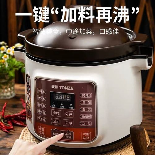 天际智能电炖锅3-7人 全自动陶瓷电砂锅煲汤煮粥焖炖锅-5L明火胆