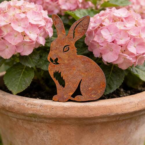 Easter Bunny Metal Art Decor Garden Flower pots Lawn Rabbit