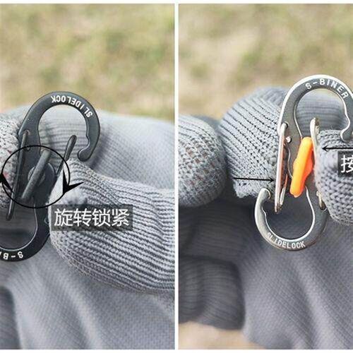 Stainless Steel 8-Word Locking Carabiner S-Shaped Climbing Q