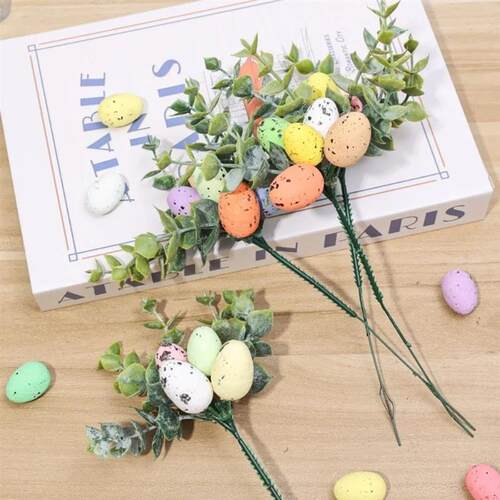 10/1PCS Simulated Foam Plastic Easter Branch Easter Eggs Bra