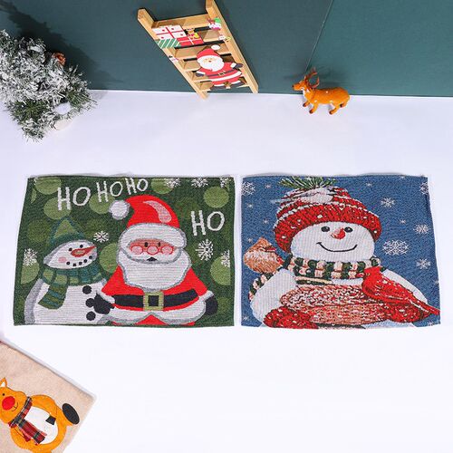 New Knitted Fabric Santa Claus Snowman Meal Mat Cartoon Dol
