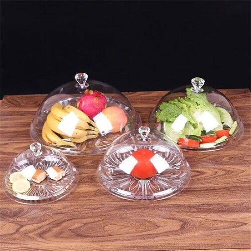 Acrylic Tempered Plastic Food Cover Cake Plate Bread Fruit