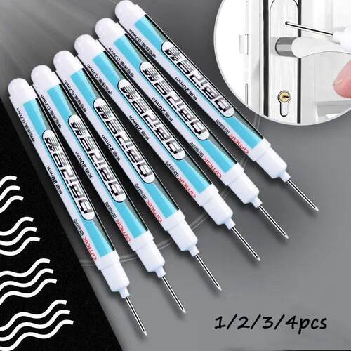 1/2/3/4PCS White Long Head Markers, 0.7MM Multi-Surface Deep
