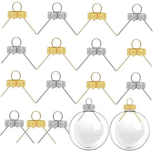 Ball Meta 50PCS Christmas Gold Removable Caps Round Ornament