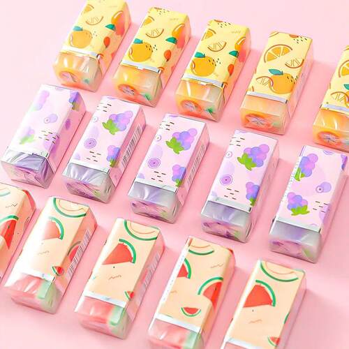 1 Pieces Lytwtws Cute Kawaii Creative fruit Eraser Rubber S