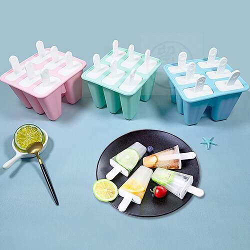 。6-grid ice maker silicone mold DIY homemade ice CREA popsi