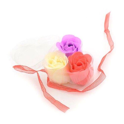 3pcs/Box Colorful Scented Petal Bath Body Paper Soap Rose