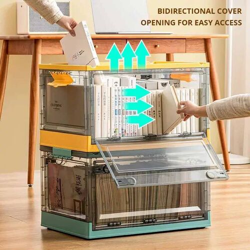 1pc Foldable Storage Trunk Open Storage Box Transparent Stor