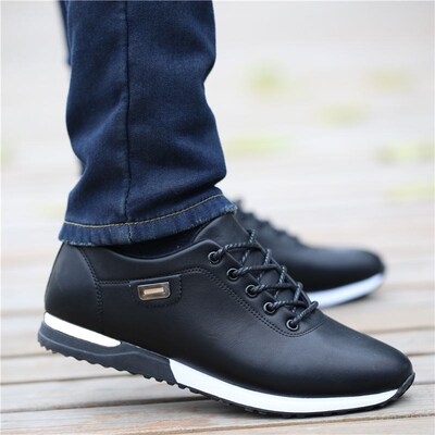 Mens PU Leather Business Casual Shoes for Man Outdoor Breat