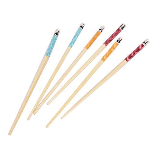 Hot! 5Pairs Panda Dot Wooden Chopstick MultiColor Kitchen R