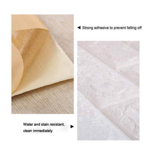 2m Long 3D Brick Wall Stickers DIY Decor Self-Adhesive Water