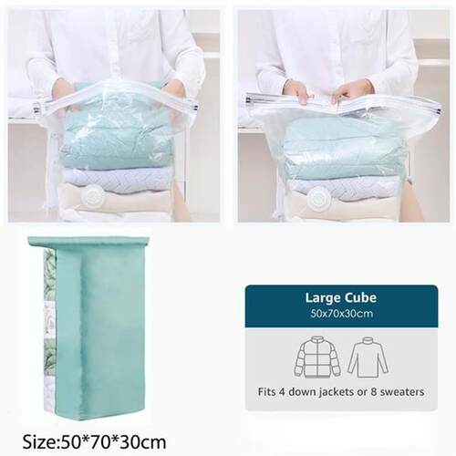 No Pump Need Vacuum Bag Quilt Clothes Organizer Wardrobe压缩