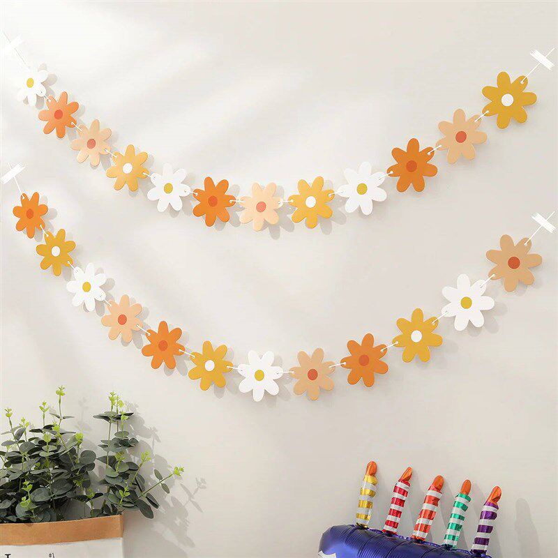 2PCS Gradual Daisy Flowers Pull Flowers Birthday Party Scene - 实物图