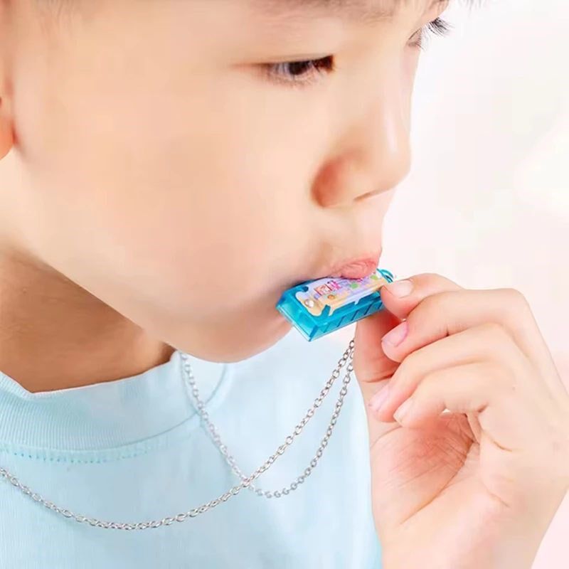 10/20个卡通迷你口琴配项链音乐玩具