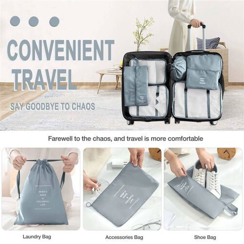 7 Pcs/Set Travel Organizer Storage Bags Suitcase Packing Cub