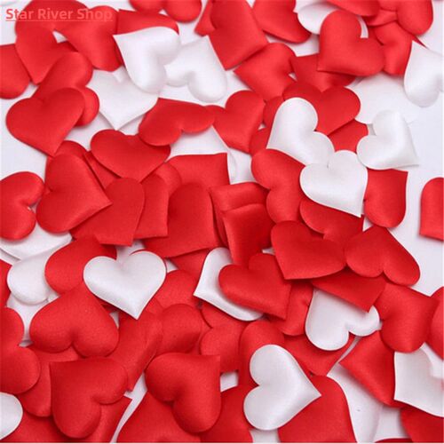 cheap ! 50pcs Heart fabic 2x1.5cm Wedding Party Confetti Tab