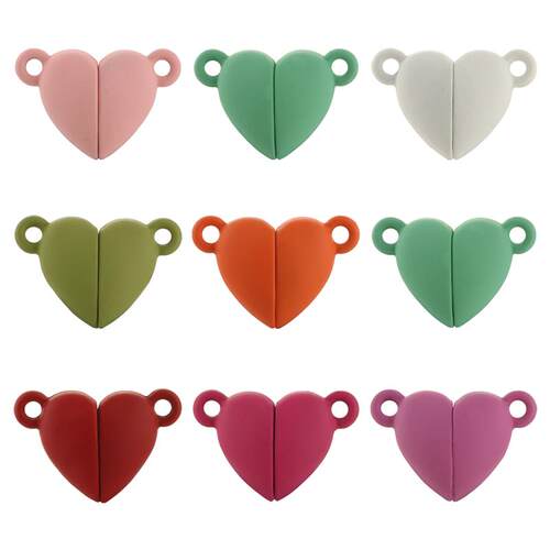 5pcs Love Heart Shape Strong Magnetic Clasps Matte Metal Mag