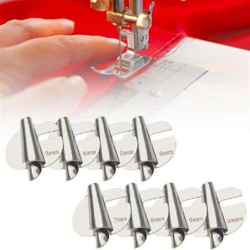 8Pcs Sewing Machine Presser Foot Curved Scroll Hemmer Foot