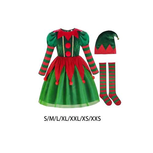 Christmas Elf Costume Cosplay Dress up Reusable Decorative O
