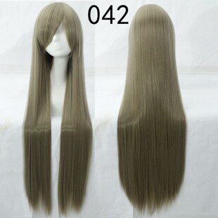wig Straight black blue long Red women fashion cosplay hair