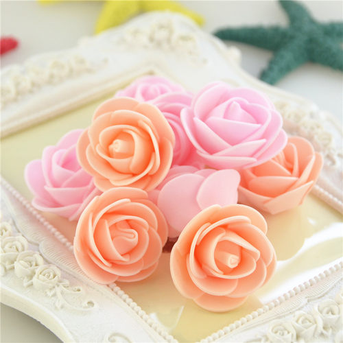 50PCS/Bag Mini PE Foam Rose Flower Head Artificial Rose Flow