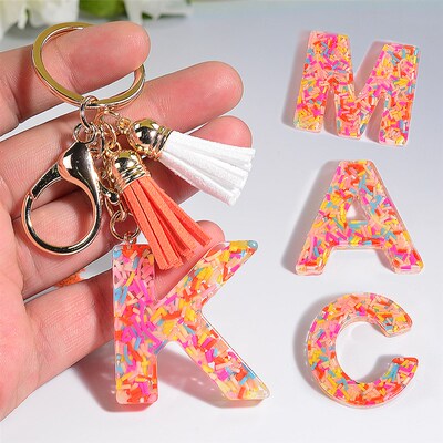 Fashion Soft Clay Stuffed Resin Letter Keychain Women Bag
