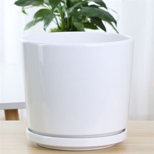 flowerpot ceramic simple large indoor plant pot with tray