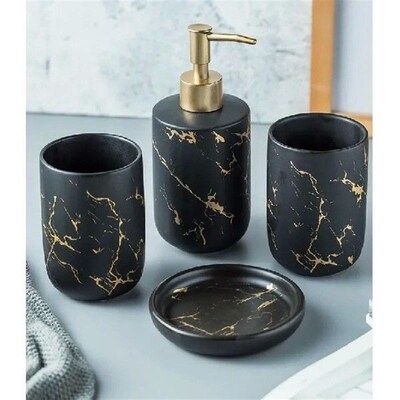 Imitation Marble Ceramic Bathroom Accessory Set Washing