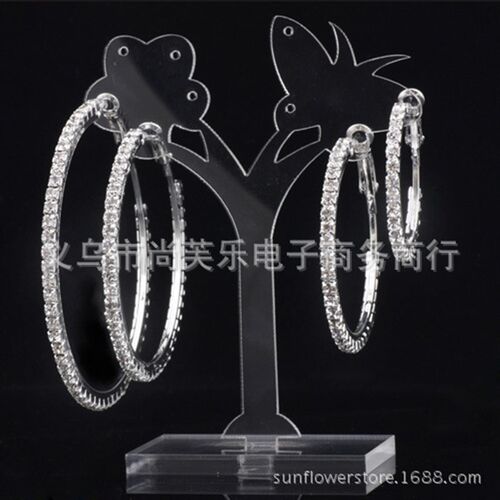 Exaggerated diamond-encrusted big circle hip-hop hiphop earr