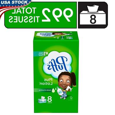 Plus Lotion Facial Tissue Family Size Pack 8 Boxes 124 Tissu