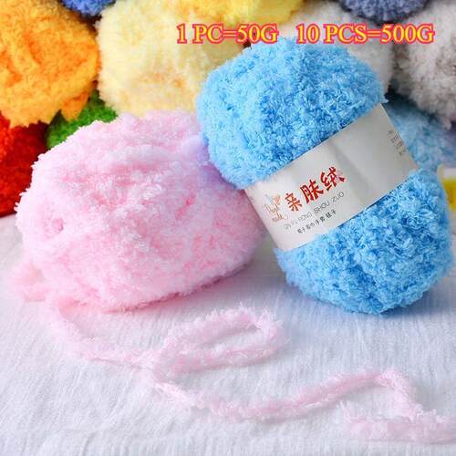 50g Velvet Yarn Plush Yarn For DIY Hand Knitting Crochet Cra