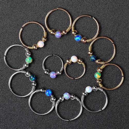 clear earrings nose Rings Studs Piercings curved moon silver