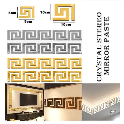 10x10cm Building Border Acrylic Wall Mirror er Wall Art Home