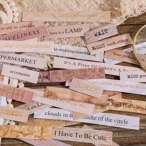 Vintage English Phrase Collage Material Paper Junk Journal P
