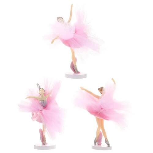 3 Sets Cake Decoration Ballerina Cupcake Toppers Girly Car