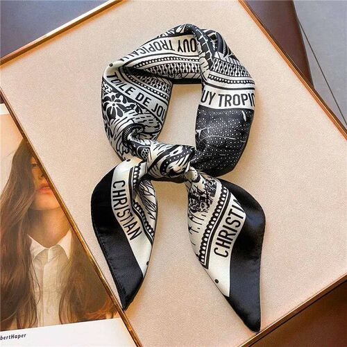 Print 70cm Silk Satin Headkerchief Women Luxury Design Neck