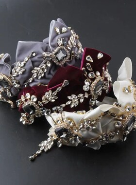 New Luxury Heavy Handmade Bridal Hair Bow  Crystal Rhineston