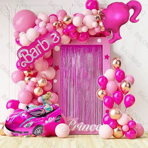 Hot Pink Balloon Set Garland Arch Kit Balloons For Girls Bir