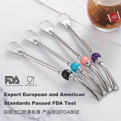 Argentina mate tea straw spoon coffee mixing scented tea
